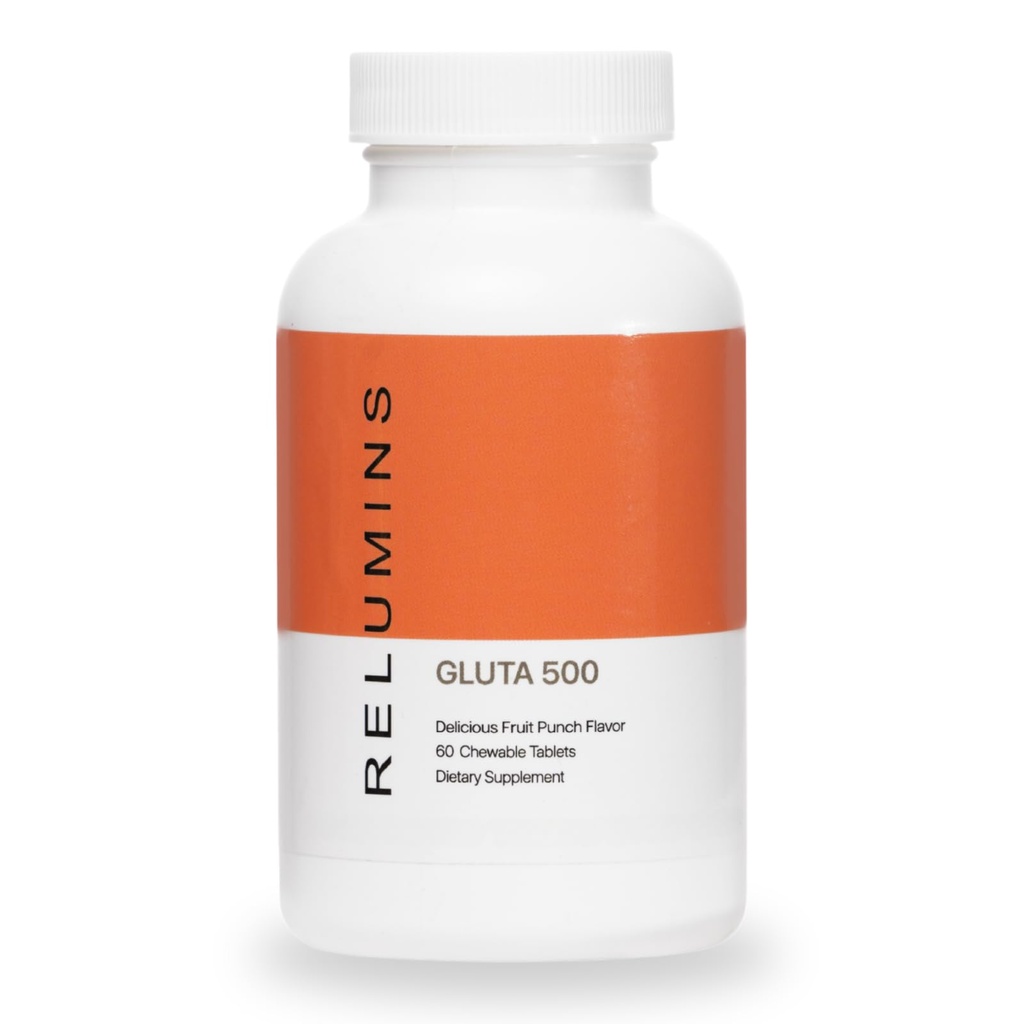 Relumins Gluta 500 胶片 胶片 胶片 氢酸 维生素 C 生物素 & Collagen – 支持皮色Tone & Glow – 水果冲刺 Flavor – 美国制造 60 片