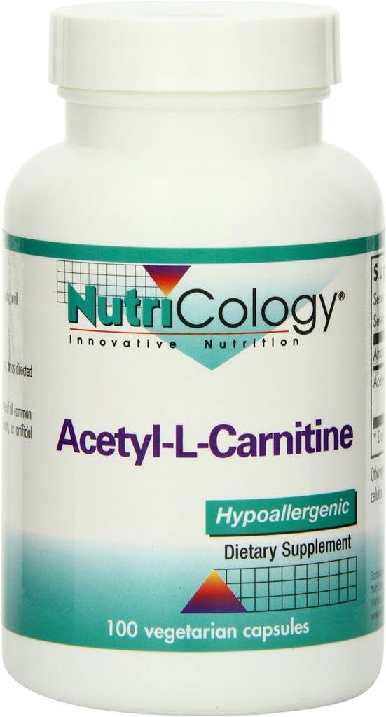 营养学 Acetyl-L-Carnitine 500mg 补充物 - 代谢和能量支持,ALC,自由形式氨基酸,蔬菜卡普尔斯 - 100 计数