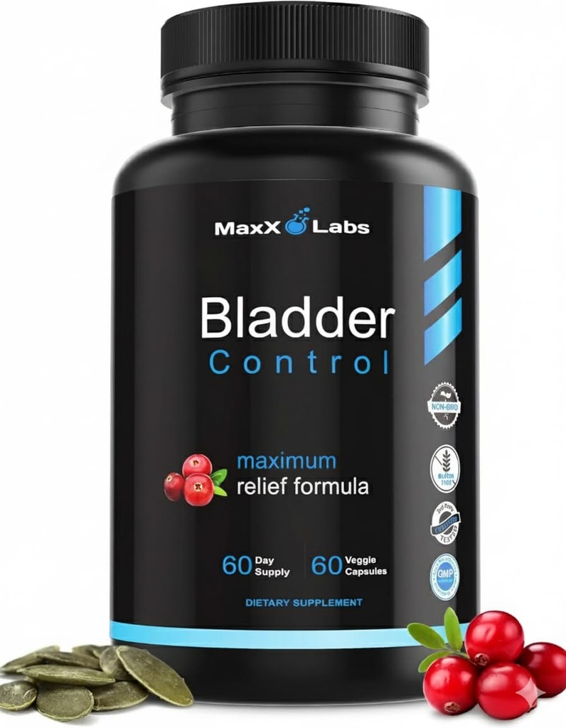 Bladder控制补充 - 超活性Bladder控制药丸 - Putent blend of Pumkin种子油, Cranberry 提取和维生素 D3 - 女性和男性的尿道切除感染治疗 - 60Ct