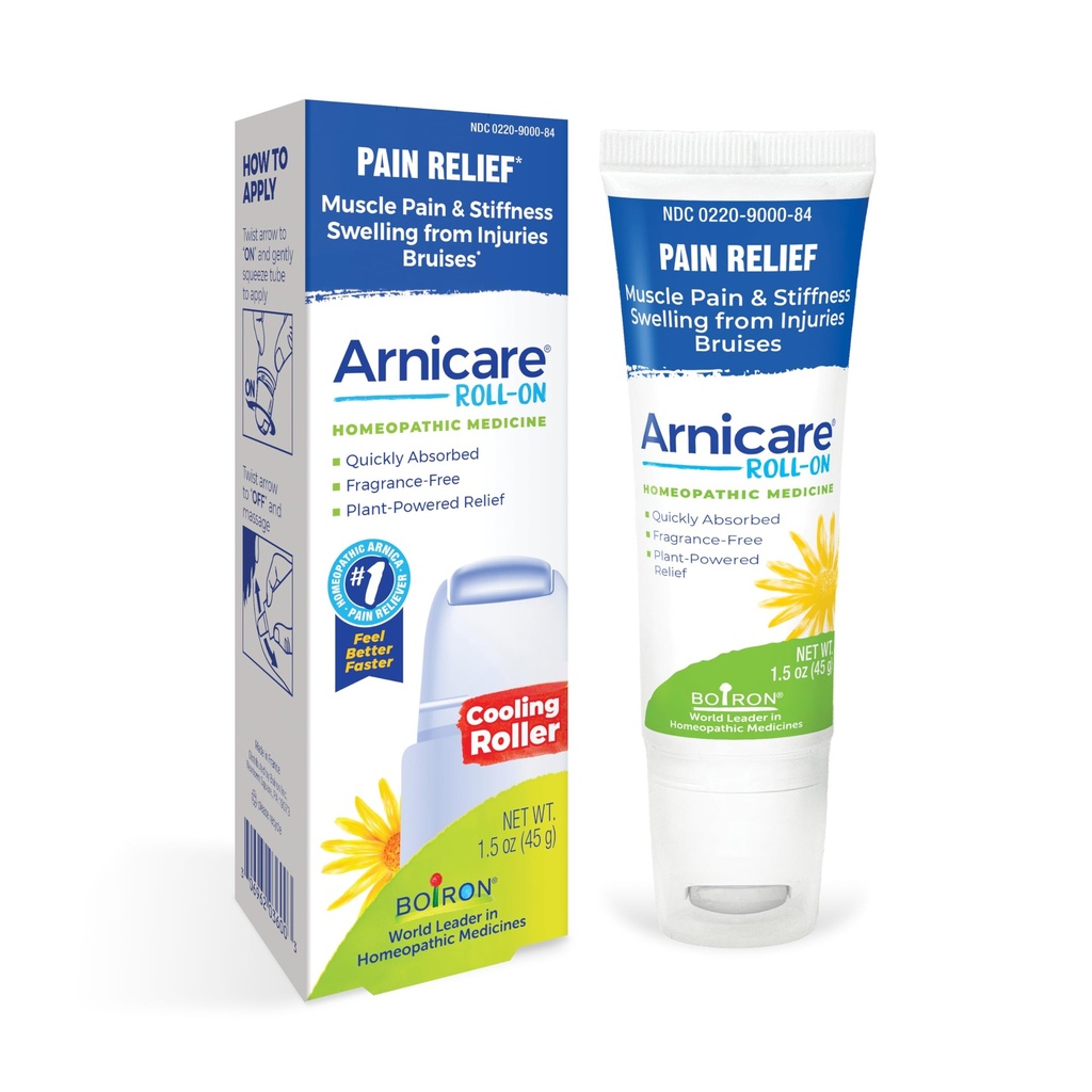 Boiron Arnicare 卷轴式,用于减轻联合疼痛、肌肉疼痛、肌肉疼痛和来自布鲁斯或伤害的疾病 -- -- 冷却金属滚筒和无碎片 -- -- 1.5 oz