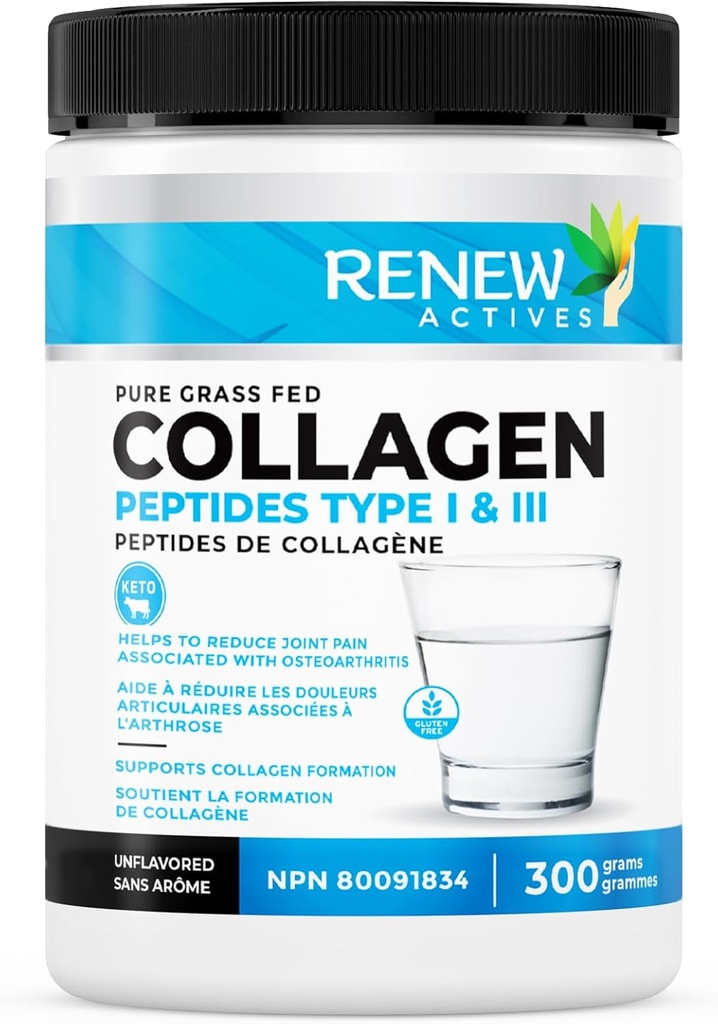 更新活性水解Collagen Peptides Powder 10G – Premium Grass-Fed Collagen for Skin, Joes & Hair – 9.4g 蛋白质 – 支持Collagen形成和肌肉恢复 – 加拿大制造
