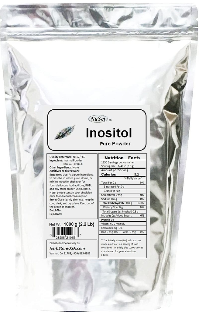 Inositol 散装纯粉 1000g(2.2 lb) NF12 & FCC 质量标准