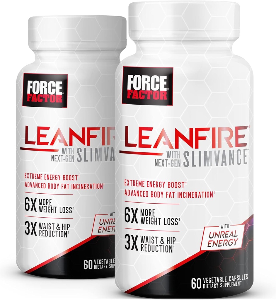 FORCE FACTOR 与下Gen SLIMVANCE, 2-Pack, 高级能量药丸 与B维生素和咖啡因的促进代谢, 增强焦点, 并改善工作与适应性性能, 120 Capsules