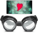 GloFX 黑心效应 Diffraction Gogles - See Hearts - 3D 全景视觉 Edm Rave Outfit Steampunk Costume Cosplay 音乐节 基本内容