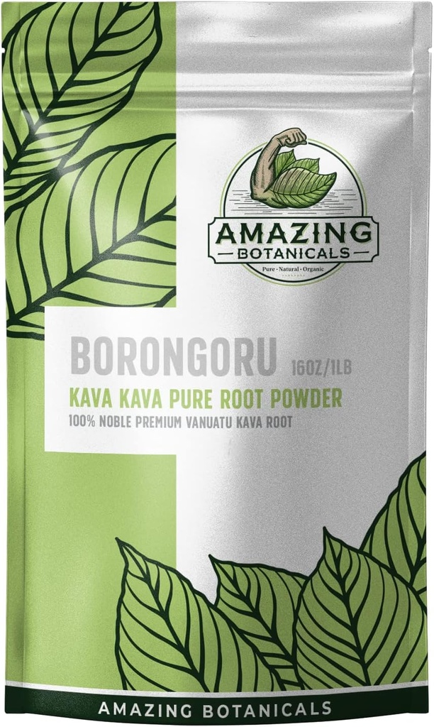 神奇的植物学 Borongoru瓦努阿图 Kava 根 - 100% Noble Kava-Kava 16oz/1lb, 1磅纯净新鲜瓦努阿图 Kava