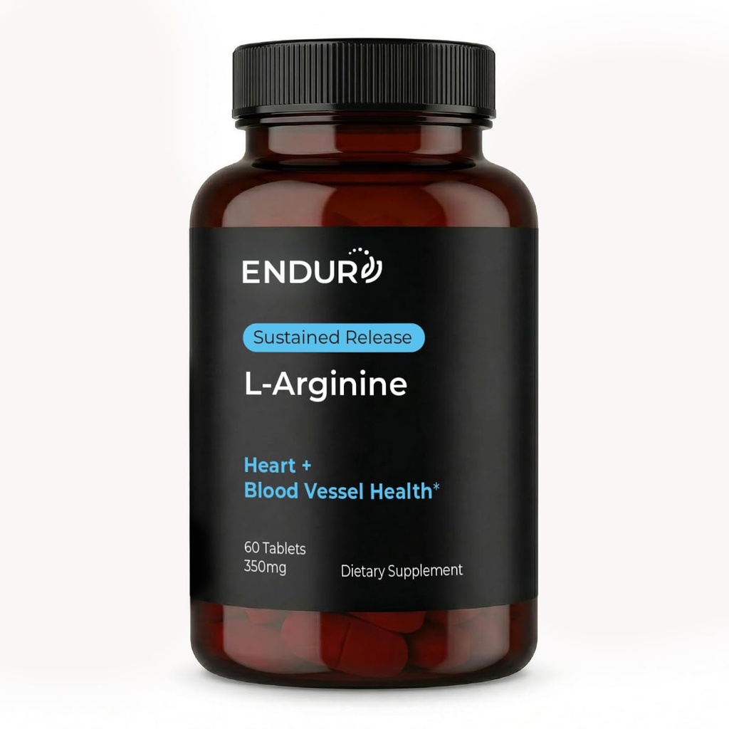 Endur L-Arginine 补编,帮助支持健康的血液流动和心脏功能,锻炼性能和免疫健康,Gluten Free, 350mg(60块)