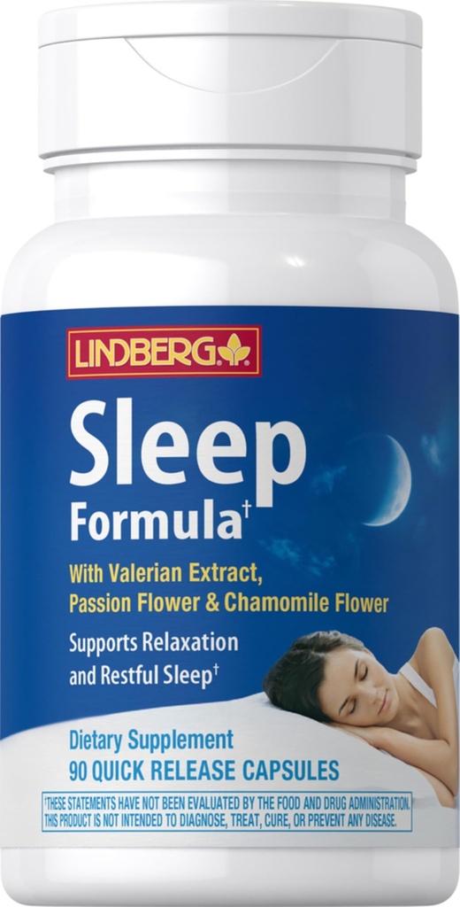 Lindberg Valerian 根提取 | 90 Capsules | 与 香蜜酒和激情花 | 复合 补充 | 非 GMO, Gluten Free