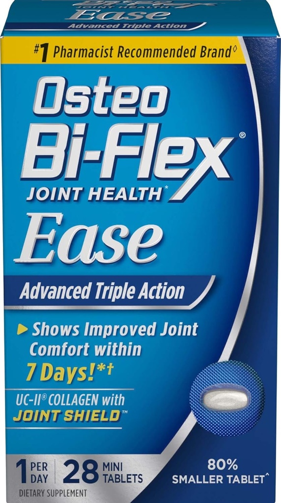 Osteo BiFlex 每日1张,联合健康缓解,先进三重动作,28张迷你药片