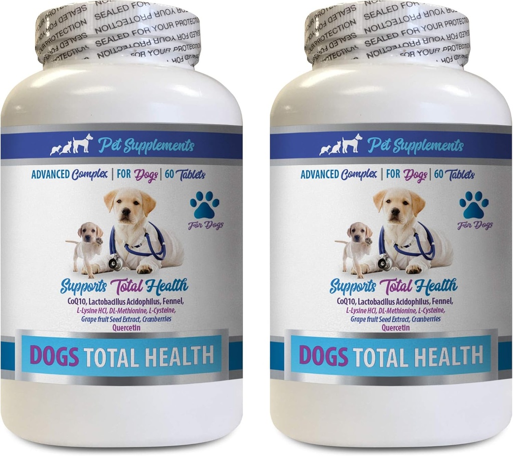 PET 补充和营养 LLC 狗牙卫生 - 狗牙卫生 - 全面健康控制 - 免疫支持 - 毛皮钉口腔眼保健公式 - 狗口腔钙 - 2瓶(120次治疗)