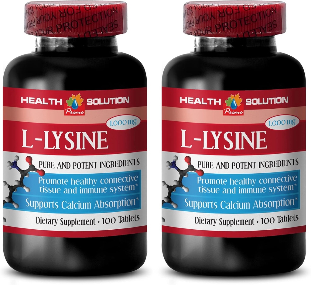 L-Lysine 1000 mg 片剂 - L-LySINE 1000MG - 促进健康皮肤 - l-Lysine 片剂 - l-Lysine 1000mg 片剂 - l-Lysine 补充剂 - l-Lysine Ointment - Lysine 1000mg 片剂 2瓶 200 Tab