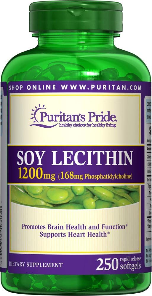 清教徒的骄傲大豆 Lecithin 1200 mg 250 mg 快速释放软胶