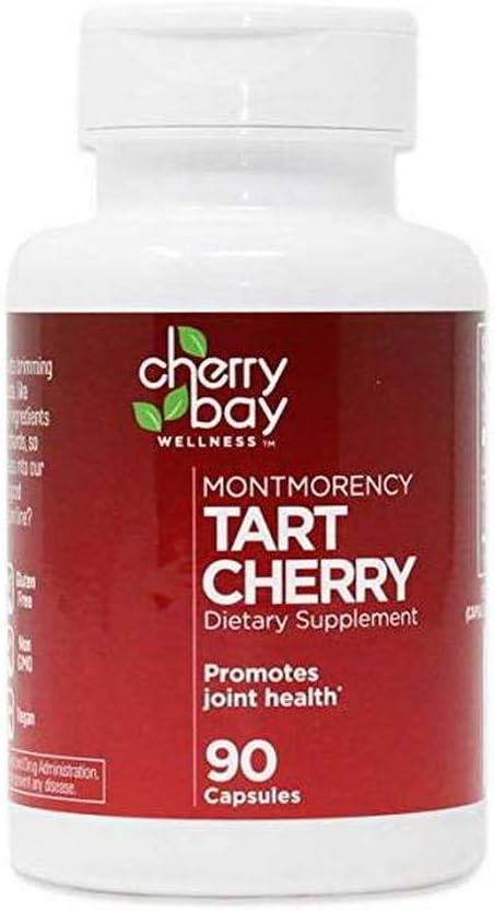 Montmorency Tart Cherry 饮食补贴 480mg | 90 count | Non-GMO & Gluten Free | 帮助支持联合健康