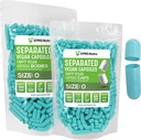 XPRS Nutra Vegan 大小 0 分离卡普勒斯 - 1000 个在袋中分离的 Premium 空卡普勒斯 - Pills 0 用于 DIY 补充填充(Aqua)