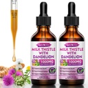 2 Pack Milk Thetle Liquid Drops - Liver Cleanse Detox & 维修 - 1000mg Milk Thetle liver 支持Liver, Silymarin Liver liver liver liver 健康补编,Vegan, Non-GMO, 4 Fl Oz