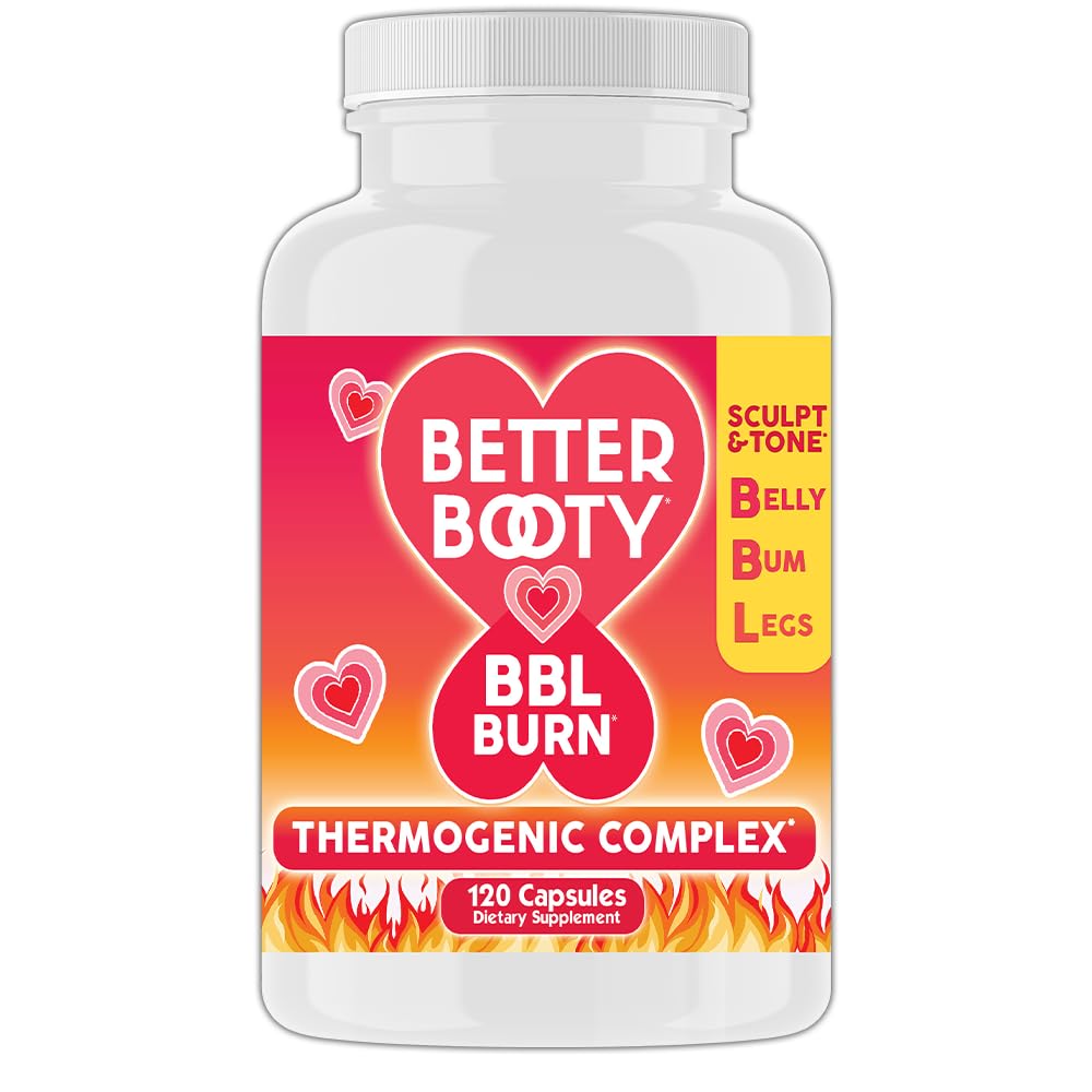 更好的Booty BBL 燃烧热力复合物 Capsules, Tone & Scult Belly, Bum + legs w. Garcinia Cambogia, Guana, Green Tea Ext, ALA, & Cayenne Pepper 补充品(120ct, 60 services)