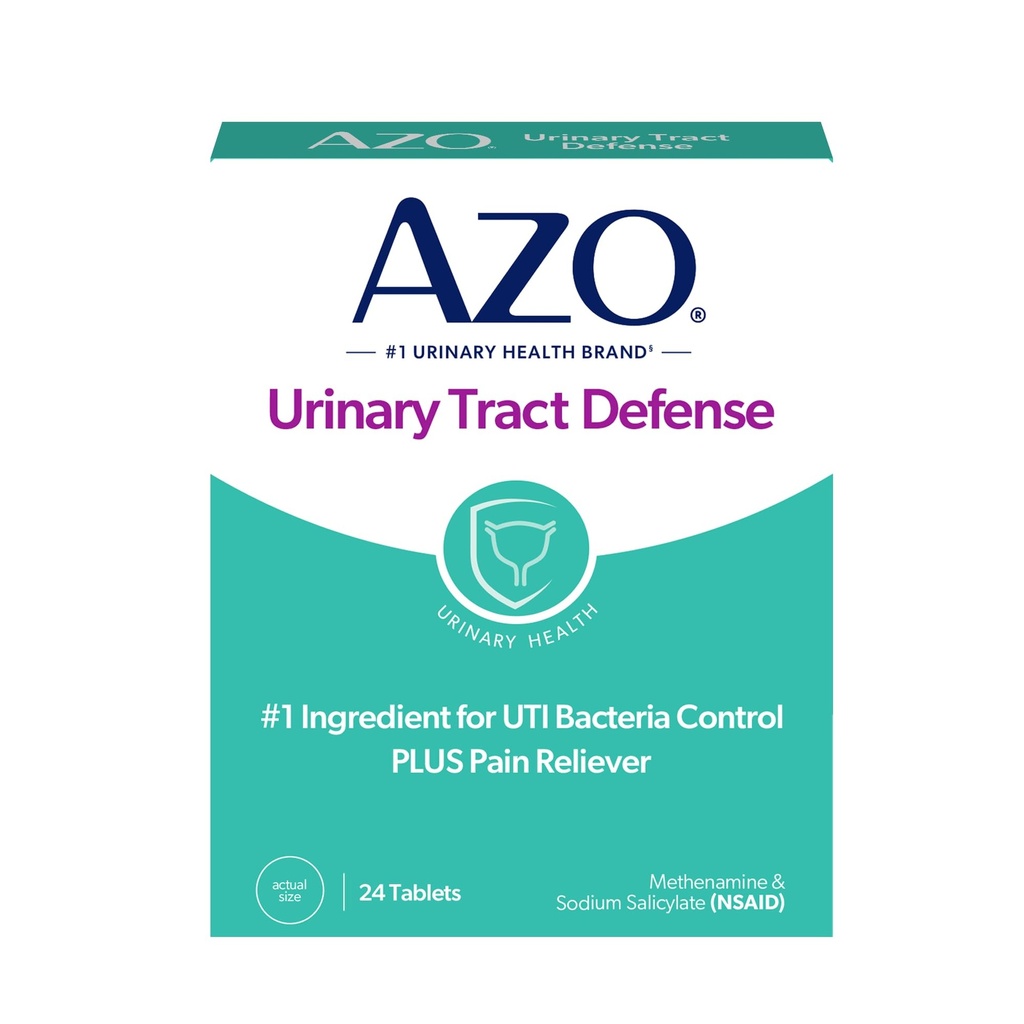 AZO Urinary Tract Defense Antibacterial Protection, FSA/HSA 符合资格,帮助控制一个UTI直到你能看到一个医生,来自最信任的Urinary健康品牌第1号,24 Counter (Pack of 1)