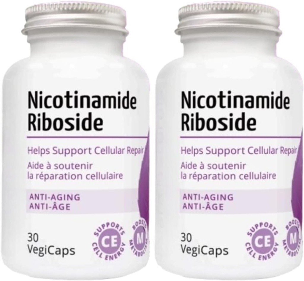 Nicotinamide Riboside - 300mg Nicotinamide Riboside (NR) / 服务, 400mg Coenzyme Q10 Ubiquinone, 30 Vegi Caps 每瓶(60盖-包2)