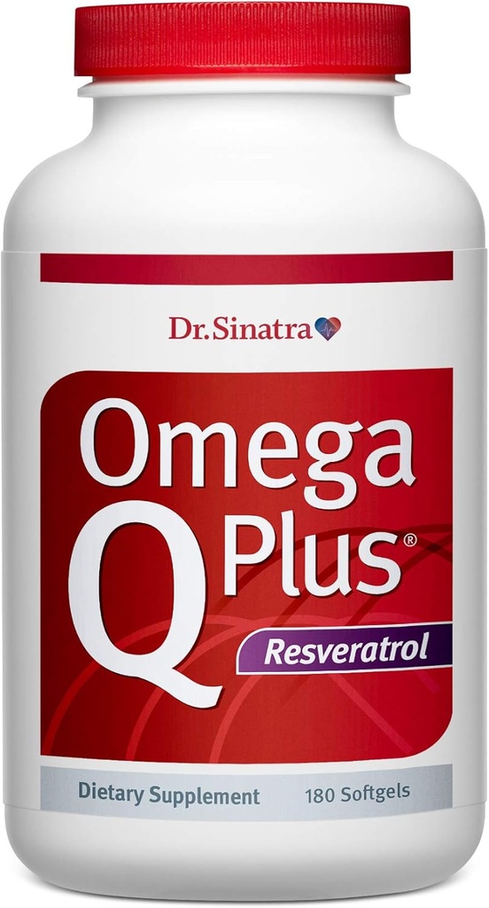 Sinatra Omega Q Plus Resveratrol博士 - Omega-3 配有 CoQ10 和 Resveratrol 的补编 - 促进全面的心脏和全身健康以帮助你年龄井(180软胶)