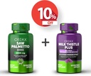 ORZAX Saw Palmetto 2000 mg 120 Vegable Capsules 和 加有 Dandelion 120 Vegable Capsule, Bundle 的牛奶硝酸盐