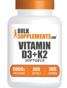 Bulk Assupports.com 维生素D3 + K25000 IU 软胶 - D3 K2 补充剂,用于Immune健康 - Gluten Free, 1 Softgel – service, 365 counter (Pack of 1).