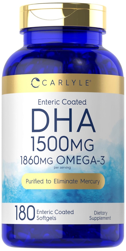 Carlyle DHA Supplement 1500mg + 180 Softgels → Omega-3 Supplement → Non-GMO, Gluten Free 互联网档案馆的存檔,存档日期2013-12-22.
