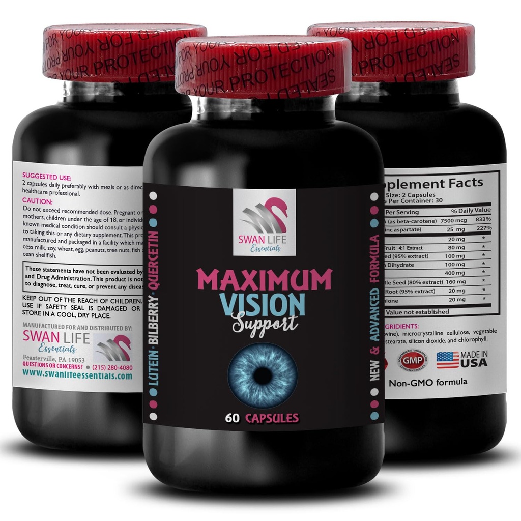 视野平衡 - EYEVISION supplement - 焦点优势,晶体视觉,清眼,锐视,焦点改进,清晰影像,更好的视觉,视觉增强 1瓶60盖