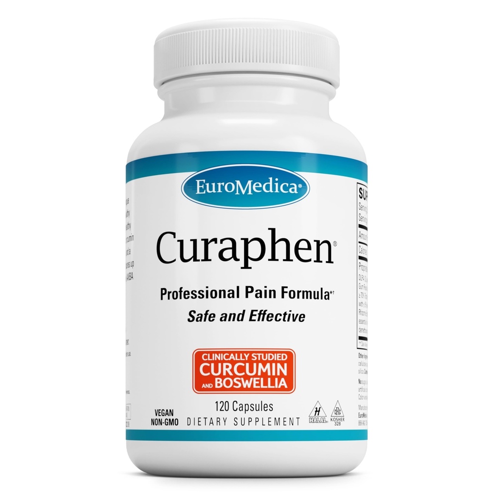 EuroMedica Curaphen - Curcumin 环流和内啡素支持的 Curcumin 补充 - 支持偶发性不适 - Aids 健康肌肉 - 120 Capsules
