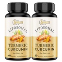 Liposomal Turmeric Crucumin 补充剂 - 2000mg,95% Crucuminoid 提取剂加管道 - 60 软胶(2瓶)