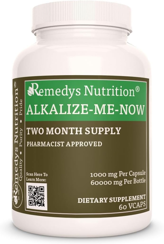 补救营养 Alkalize Me Now 1000 mg, 60 Vegan Capsules 草药膳食补充 → 两个月供应