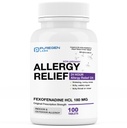 纯基因实验室过敏治疗,Fexofenadine 180mg,100平板药 — 24小时无醉安眠药过敏药 Runny Nose,喷嚏,Ichy, Watery Eyes - 美国制造