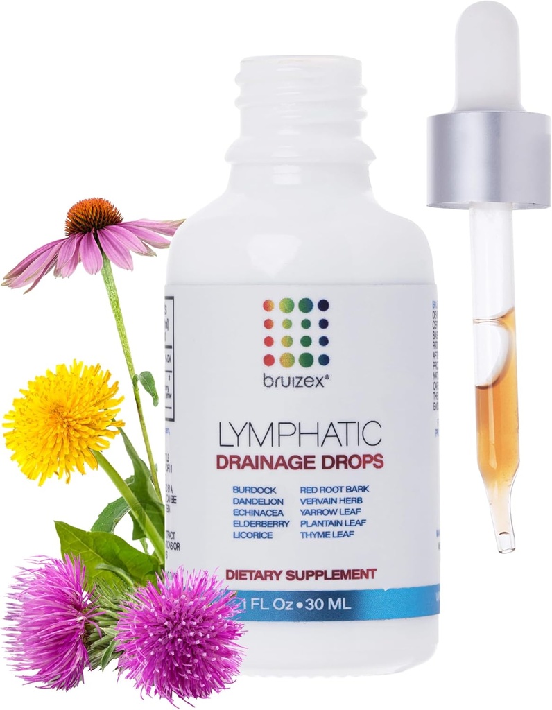 Lymphatic Drashage Drops for Surgery Recovery & Lymphatic Health, Unflavord, 使用 Post Lipose, BBL & Tummy Tuck, 丹德利翁根的天然草本混合剂 Burdock根, Echinacea, 1 Fl Oz