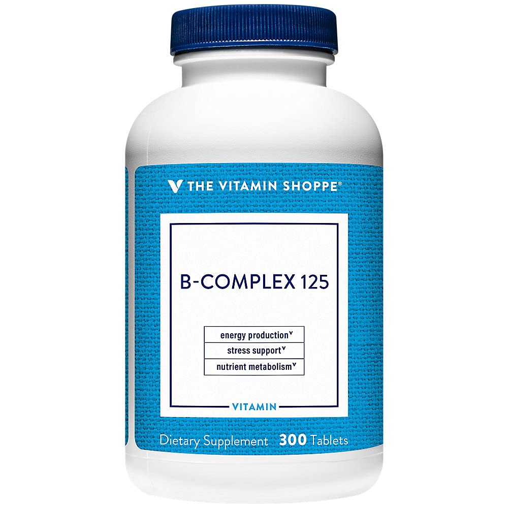 维生素店B-Complex 125 — 支持能源生产,神经系统函数和营养代谢 — 优秀来源 B1, B2, B6, B12, Niacin, Folic Acid & Biotin (300片)