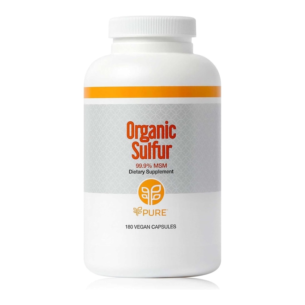 PURE 有机硫 MSM 180 Capsules 180 Premium MSM 粉 联合健康 MSM 粉 毛发生长和增强毛发,皮肤,和Nails β Vegan, Non-GMO, 和 Gluten Free 等