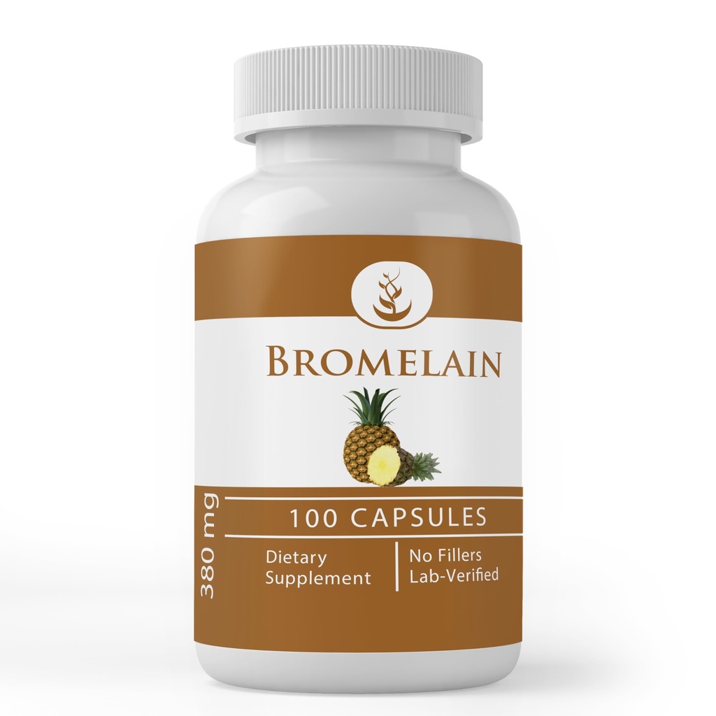 纯原始成份 Bromelain, (100 Capsules) 永远纯, 无添加剂或填充器, 实验室验证