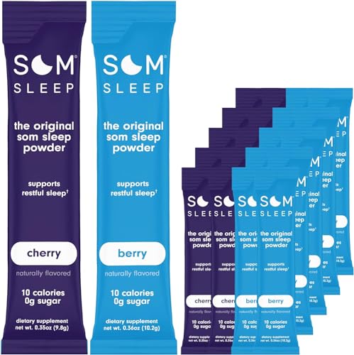 Som Sleep, 安息 零糖粉 饮料 Mix 20 Pack Set: Cherry & Berry Flavor – Vegan, Keto