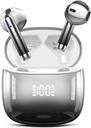 无线耳机 蓝牙耳机 48H Playtime耳机 带LED Power Display, IPX7 防水蓝牙 5.4耳机 耳机内装有4 Mic的Android iOS手机笔记本电脑,黑色