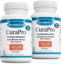 EuroMedica CuraPro - 脑和免疫健康支持的抗氧化剂补充剂 - 含有Curcumin和Turmeric基本油的膳食补充剂 - 草肝支持 - 60 Softgel, 2 Pack (120 Softgels)