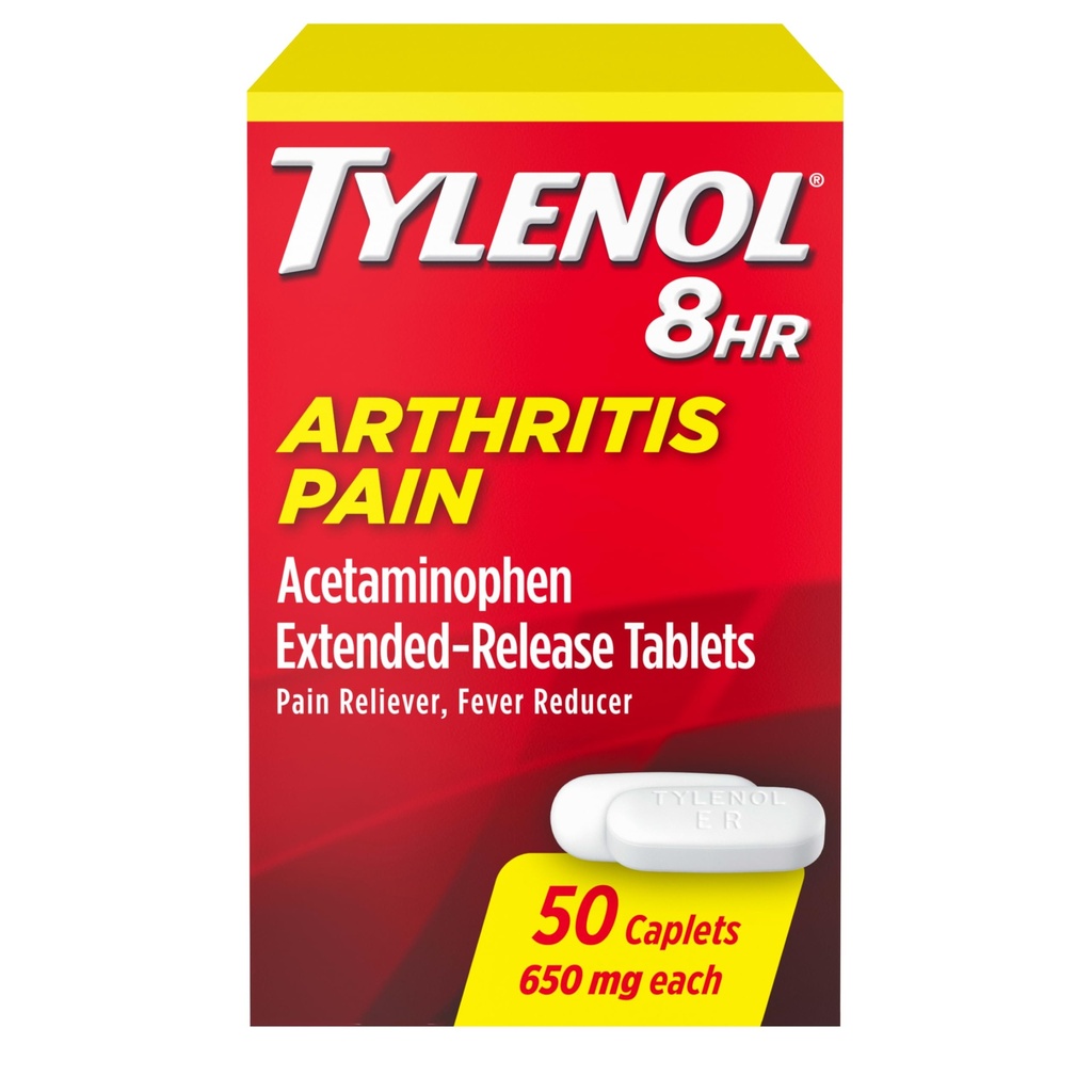 Tylenol 8 小时关节炎止痛药片、650毫克乙酰氨基苯、联合止痛药和减热药、口服止痛药和联合止痛药,50项