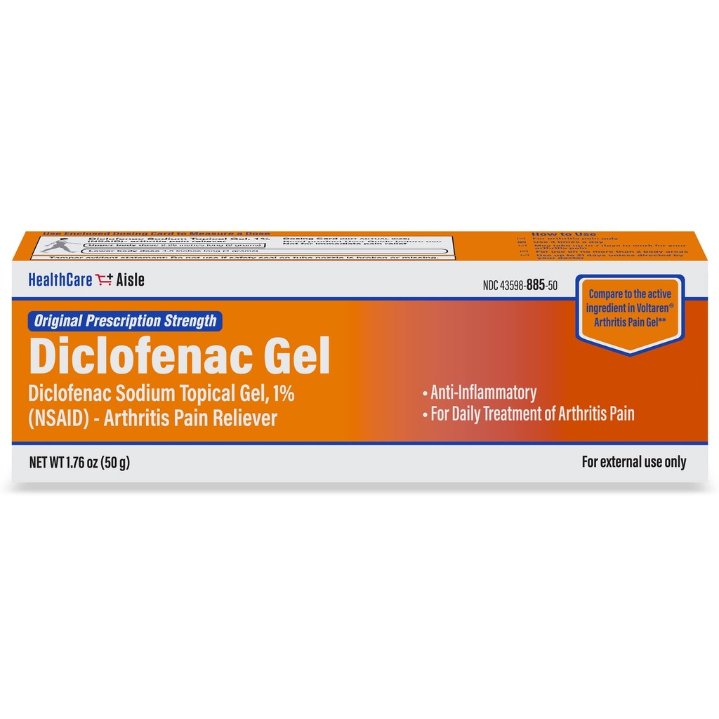 Diclofenac Gel健康护理,1%,关节炎止痛-50克管-原处方强度(NSAID)