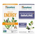 喜马拉雅 Hello Energy with Ashwagandha for Adrenal Support & Daily Energy and & Ashwagandha + 含维生素C的活性免疫支持,60个卡普尔每人-包