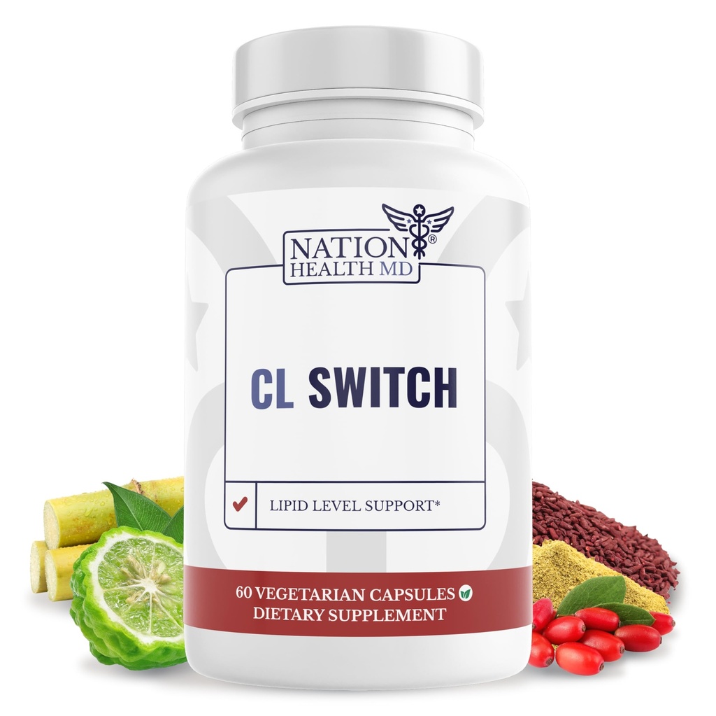CL Switch — 心脏健康补充 — 支持健康胆固醇水平和血压已经正常范围* — 与 Citrus Bergamot, Berberine, Red Yeast Rice — 60 Capsules