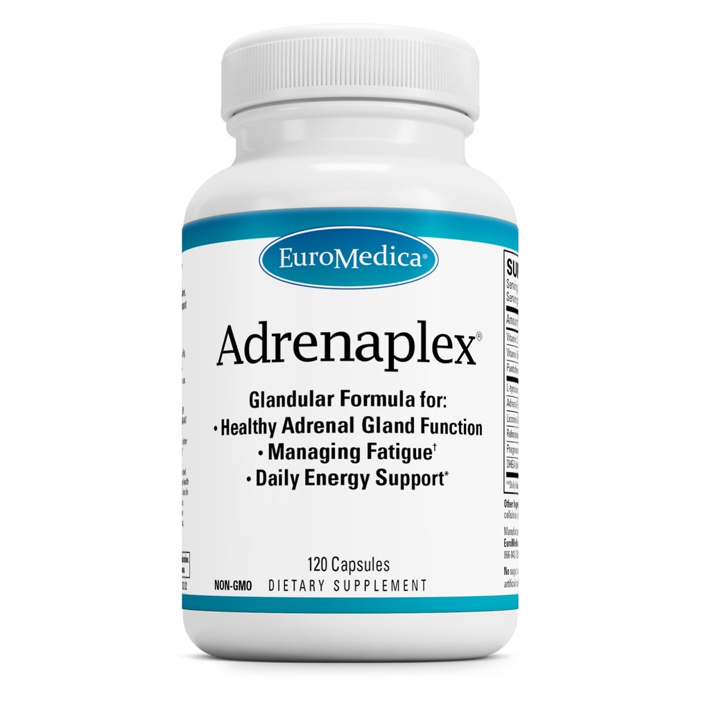 EuroMedica Adrenaplex - 肾上腺功能补充 - Glandula 支持补充 维生素 C & B6 - 支持健康肾上腺功能 - 远离儿童 - 120 Capsules