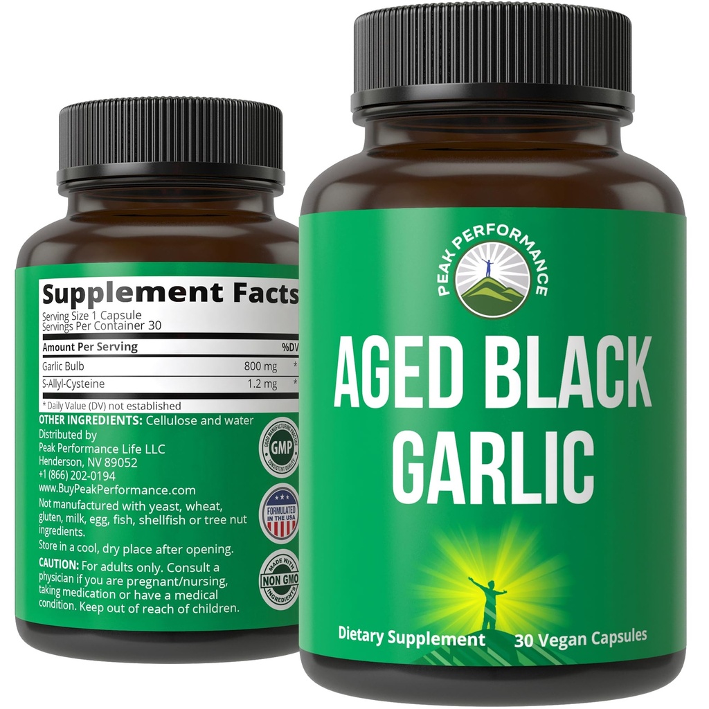 峰性能 Agold Black Garlic Capsules. 中国植物物种信息数据库. Raw Vegan Pure Odorless 提取剂 胆固醇补充剂, 和Immune 支持剂. 来自大蒜块 配有 S-Alyl Cysteine 和 抗氧化剂