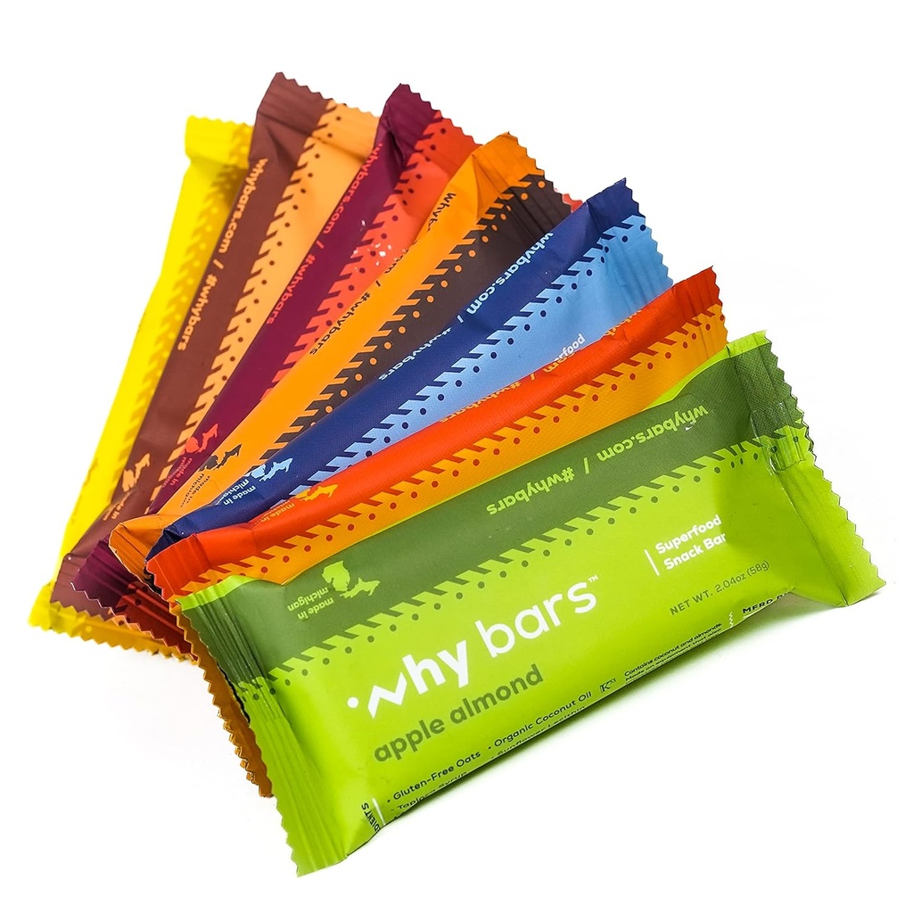 为什么Bars,蛋白质巴,Variety Pack, 2.04 Ounce Bars (7蛋白质巴的包装) - 蛋白质巴超食品,Gluten Free,非转基因生物,Organic, Vegan,简单成份