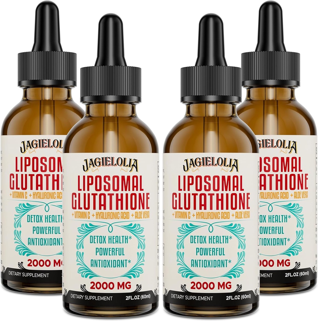 Liposomal Glutathione Liquid 2000MG – 女性和男性抗氧化剂解毒补充剂,老化防御,肝功能和能量,配有Hyaluronic Acid + Aloe Vera + Vitamin C, Natural & Vegan, 8 FL.OZ
