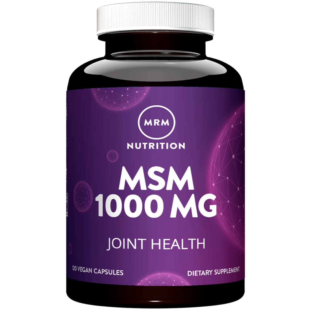 MRM 营养 MSM 1000mg 纯甲基磺酰基-甲烷 Capsules 联合、发型、皮肤和钉状支持 + 生物可用硫磺补充 + Vegan + Gluten-free → 120 服务