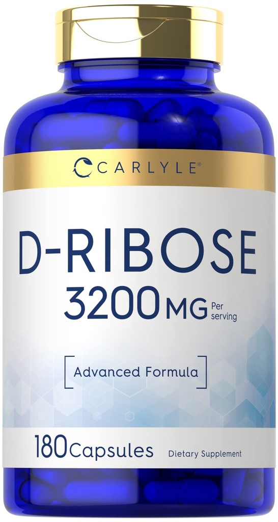 Carlyle D-Ribose Capsules → 3200mg → 180 Pills → 高级公式 → 非GMO , Gluten 免费补编