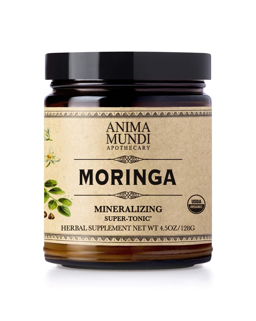 Anima Mundi Apotheary Moringa Leaf Powder - 纯有机雨林超级食品 - 能源支持补充品,自然和非GMO 绿色粉末(6oz / 170g)