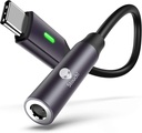Stouchi USB C至3.5mm Dongle适配器,USB C至3.5mm耳机 Jack Hi-Fi DAC 兼容iPhone 15像素 8 7/6a/6/5,iPad Mini 6,三星银河S22/S21/S20 Plus Ultra,Note 20/10-Grey