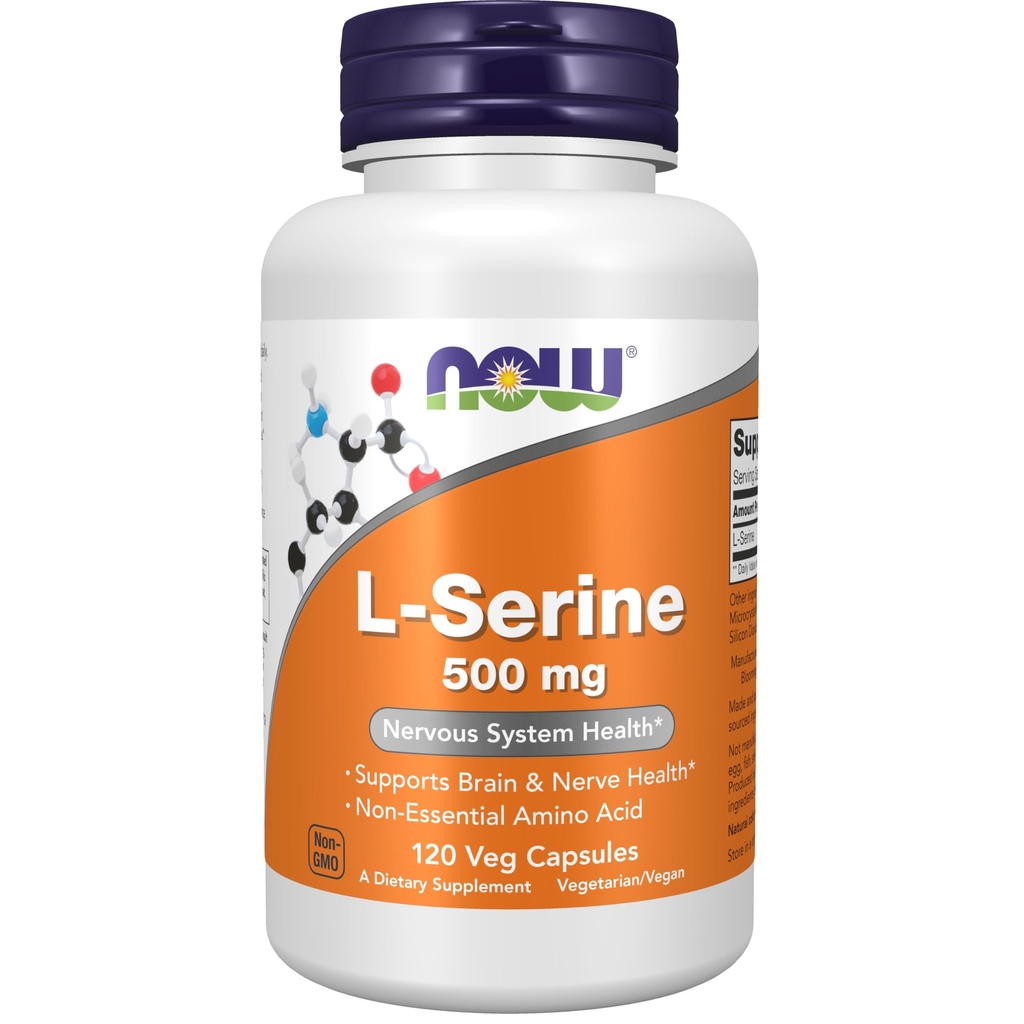 NOW 补编,L-Serine 500 mg,神经系统健康,120 Veg Capsules